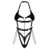 Obsessive Anyya - body met bandjes en kettingen in leerlook (zwart)