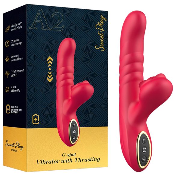 Sweet Play - vibrator met stootfunctie en clitorisstimulatie - siliconen - roze