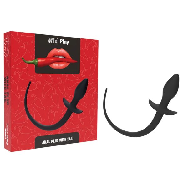 Wild Play - anale plug met staart - zwart