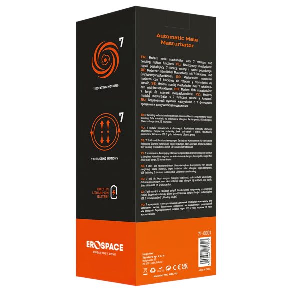 Men's Play - automatische masturbator - draaifunctie - zwart