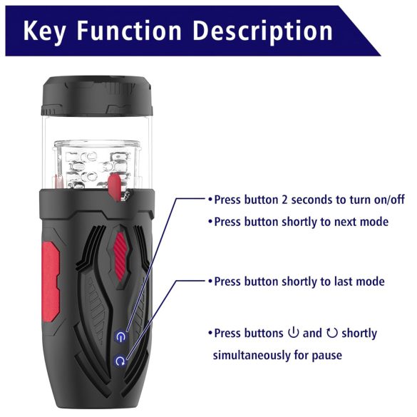 Men's Play - automatische masturbator - draaifunctie - zwart