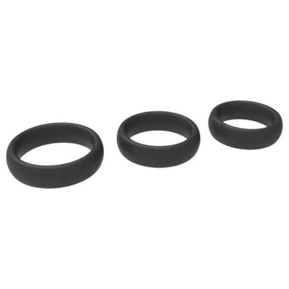 Erospace Men's Play - zwarte dikke penisringen set (3 stuks)