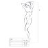 Passion BS007 - bodystocking - netpatroon - wit - S-L