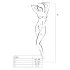 Passion BS008 - lingerie set - kanten strikdetails - wit - S-L