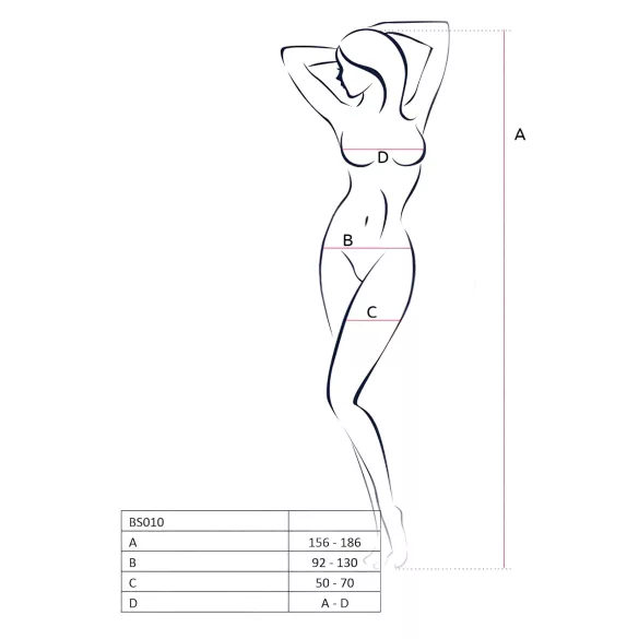 Passion BS010 - open netstof catsuit - wit - S-L