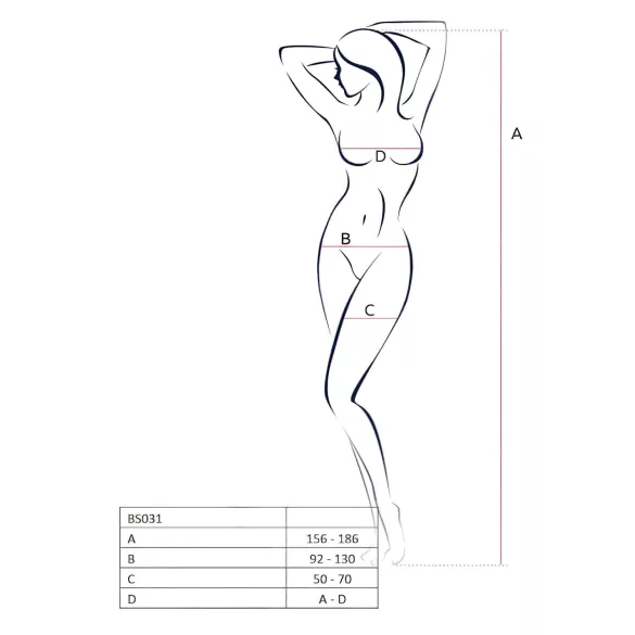 Passion BS032 - zwart open net-jumpsuit van gaas (S-L)