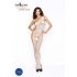 Passion BS036 - Roze, Open Jumpsuit (Wit) - S-L