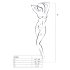 Passion BS050 - Wit netset met hart- en bloemmotief - S-L