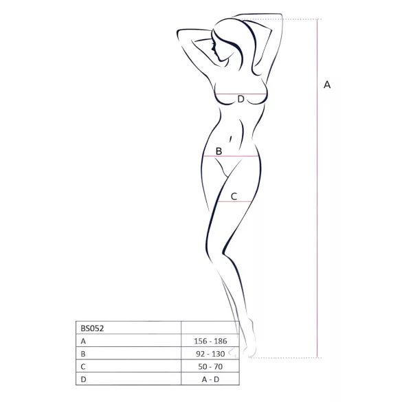 Passion BS052 - open catnet bodystocking - rood - S-L
