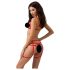 Passion Magali - decoratieve lichaams harnas set - 3-delig (rood) - L/XL