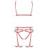 Passion Magali - decoratieve lichaams harnas set - 3-delig (rood) - L/XL