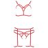 Passion Magali - decoratieve lichaams harnas set - 3-delig (rood) - L/XL