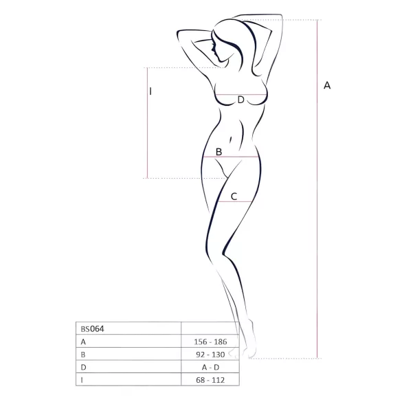 Passion BS064 - open net body - wit - S-L