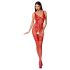 Passion BS069 - versierde open net catsuit (rood) - S-L