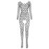 Passion BS077 - Lange mouwen net catsuit (zwart) - S-L