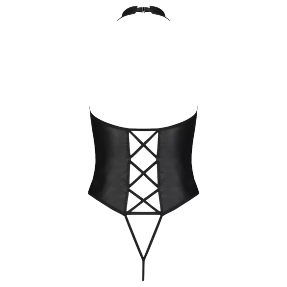 Passion Nancy - open kruisband body - zwart - L/XL