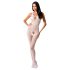 Passion BS078 - open catsuit met stippen - wit - S-L