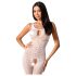 Passion BS078 - open catsuit met stippen - wit - S-L