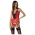 Passion Peonia - lingerie set - top en string - rood