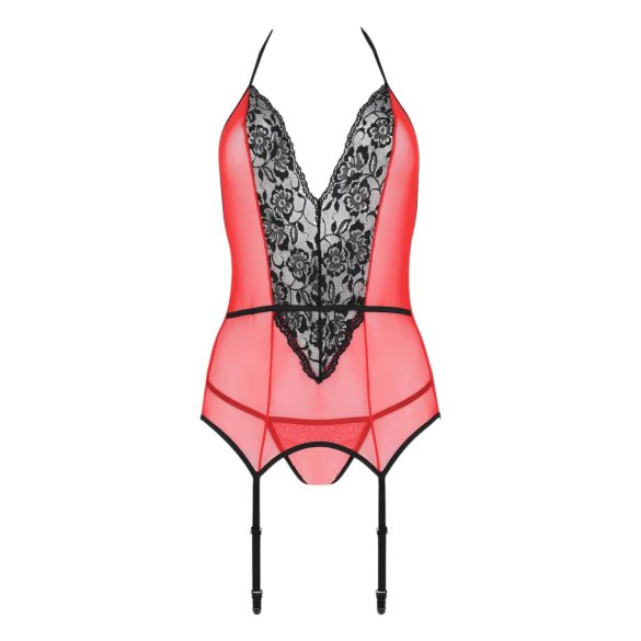 Passion Peonia - lingerie set - top en string - rood