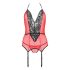 Passion Peonia - lingerie set - top en string - rood