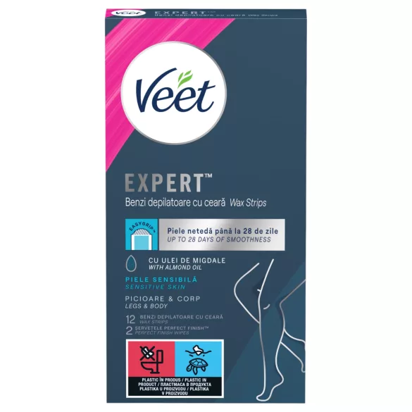 Veet Expert - gebruiksklare ontharingsstrips - voor de droge huid (12 stuks)
