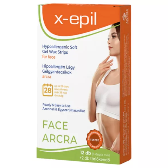 X-Epil - ontharingsstrips gezicht - hypoallergeen - 12 stuks