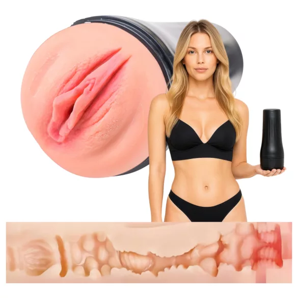 Desirel True Touch - realistische vibrerende kunstvagina - naturel zwart