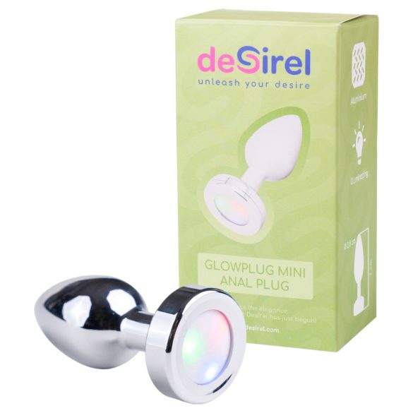 Desirel GlowPlug - lichtgevende anaalplug - klein (zilver)