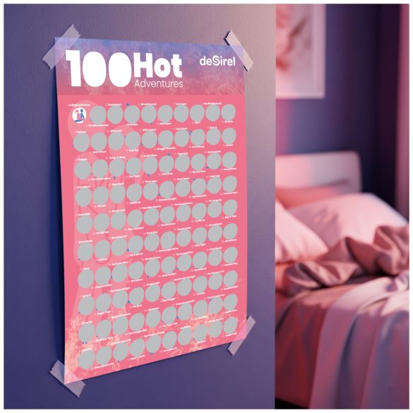 Desirel - seksspel poster met 100 standjes - krasposter voor koppels