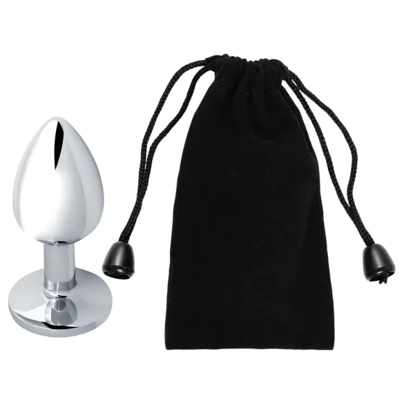 Sunfo - metalen buttplug - blauwe steen - zilver