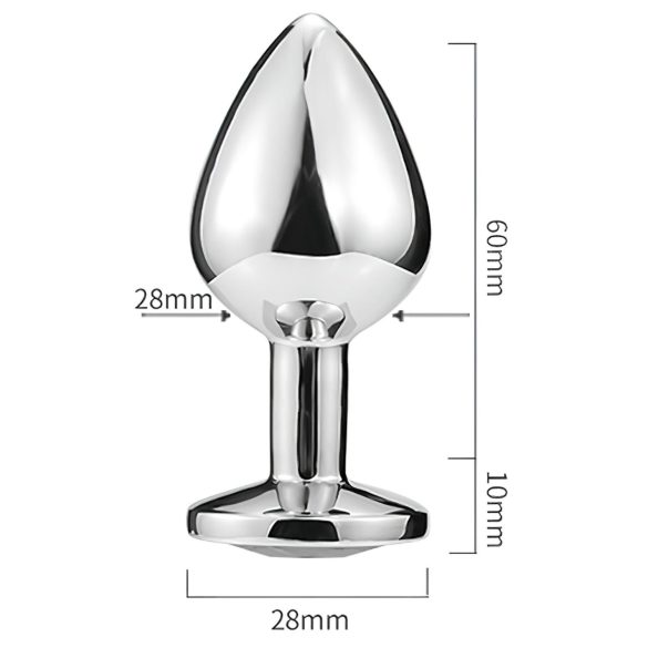 Sunfo - metalen buttplug - hartvormige gouden steen - zilver