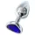 Sunfo - metalen buttplug met hartvormige paarse steen - zilver