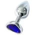 Sunfo - metalen buttplug met hartvormige paarse steen - zilver