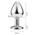 Sunfo - metalen buttplug met hartvormige paarse steen - zilver