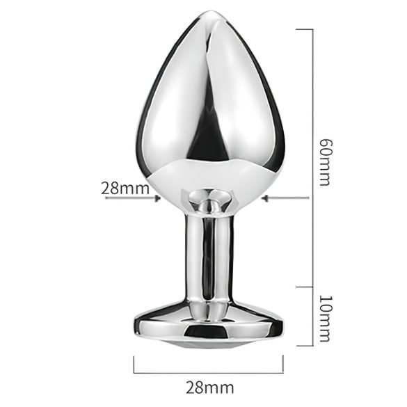 Sunfo - metalen buttplug met hartvormige blauwe steen - zilver