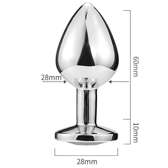 Sunfo - metalen buttplug met hartvormige lichtblauwe steen - zilver