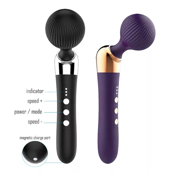 Gebogen - massagevibrator - oplaadbaar - zwart