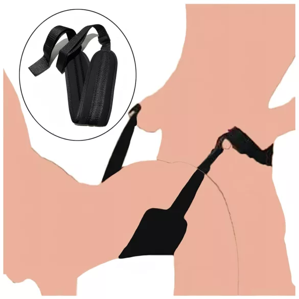 Lonely - BDSM positieband - verstelbaar - zwart