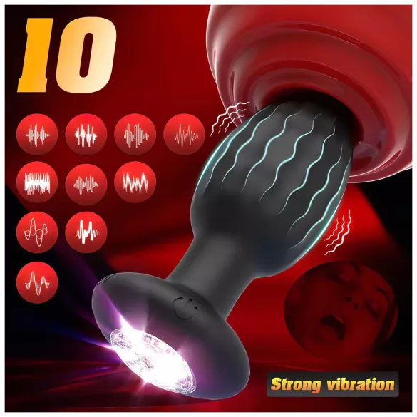 Desirel - Vibrerende anaalplug met kleurveranderende LED-verlichting - app-gestuurd, 10 vibratiestanden (zwart)