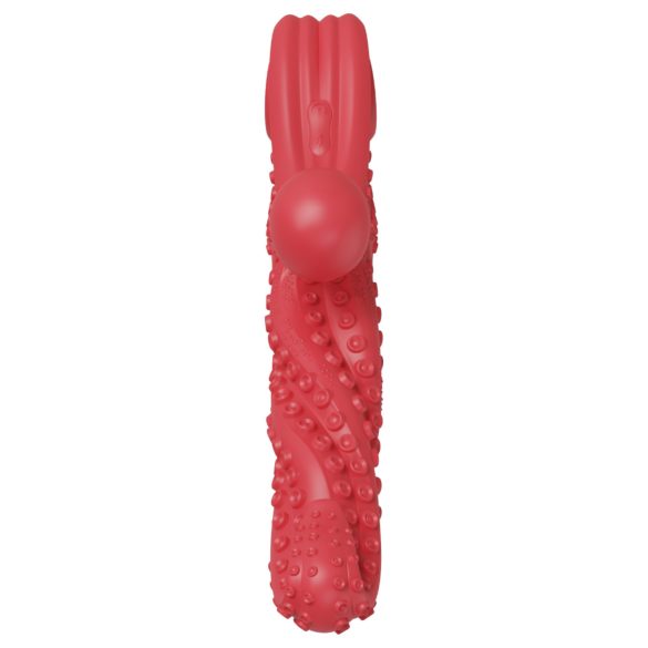 Monster Fuck - vibrator met clitorisstimulator en tentakels - rood