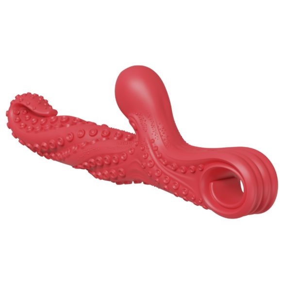 Monster Fuck - vibrator met clitorisstimulator en tentakels - rood