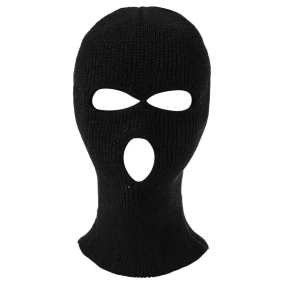 Balaclava - gebreide orale masker - 3 openingen - zwart
