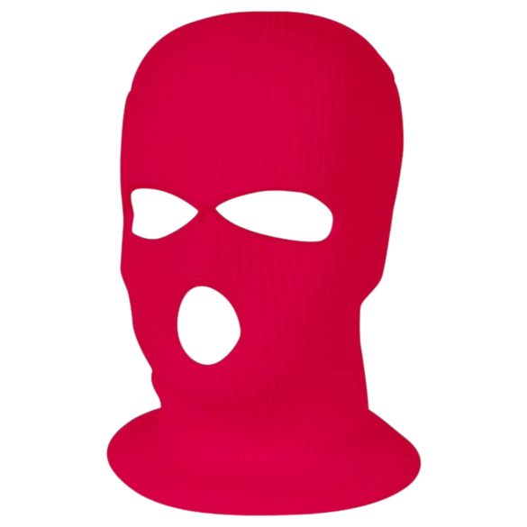 Balaclava - gebreide zuigmasker met 3 openingen (donkerroze)