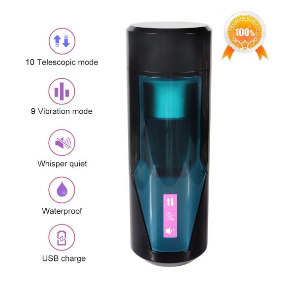 Lonely - automatische masturbator - stootfunctie en geluid - zwart