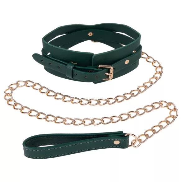 Sportsheets - halsband met riem - verstelbaar - groen