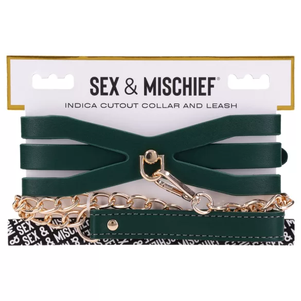Sportsheets - halsband met riem - verstelbaar - groen