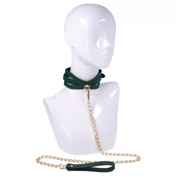 Sportsheets - halsband met riem - verstelbaar - groen