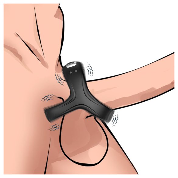 AlvUp - vibrerende penis- en ballenring - siliconen - zwart