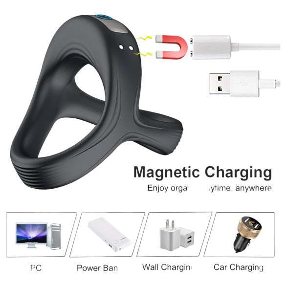 AlvUp - vibrerende penis- en ballenring - siliconen - zwart